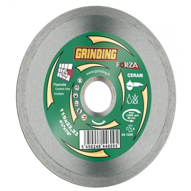 Defibrico - Disco diamantato x ceramica corona liscia taglia piastrelle 115 mm grinding 1,7