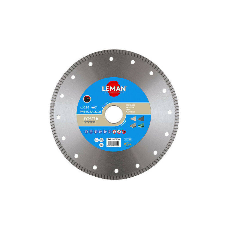 

Leman - Disco de diamante de llanta continua de gres porcelánico D. 230x30/22,23x1,6mm