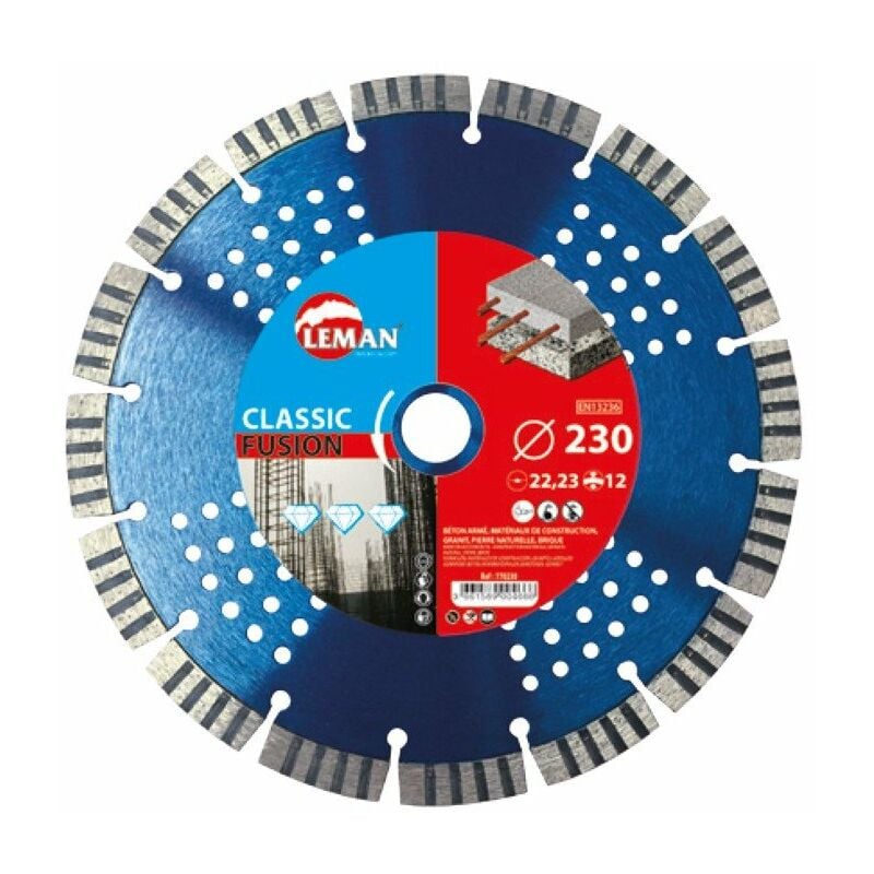 

Disco de diamante segmento de hormigón armado 230x22,23x2,6mm - Leman