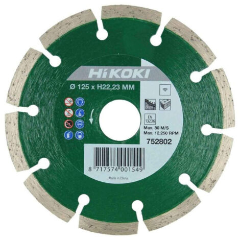 Disco diamante segmentado 125x22,2x7mm material variador HIKOKI 752802