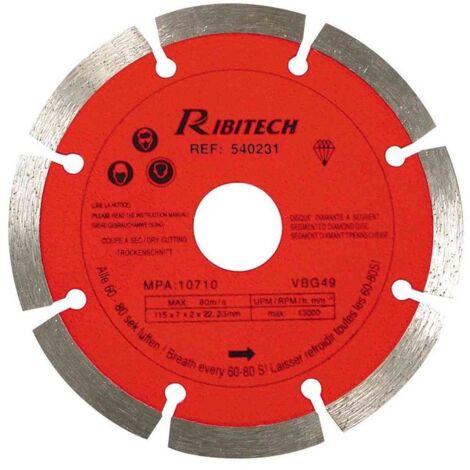 Disco diamante segmentado por unidad Rojo 115 mm
