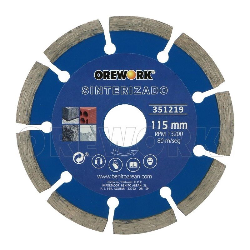 

Disco diamante sinterizado 115mm - Orework