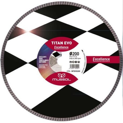 Disco diamante titan evo 300mm eje 25mm WTEVO300 MUSSOL