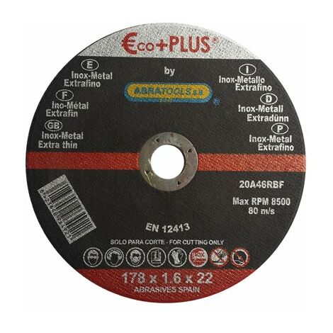 Disco E+P INOX. A46RBF E+P INOX. 178X1,6X22 A46RBF