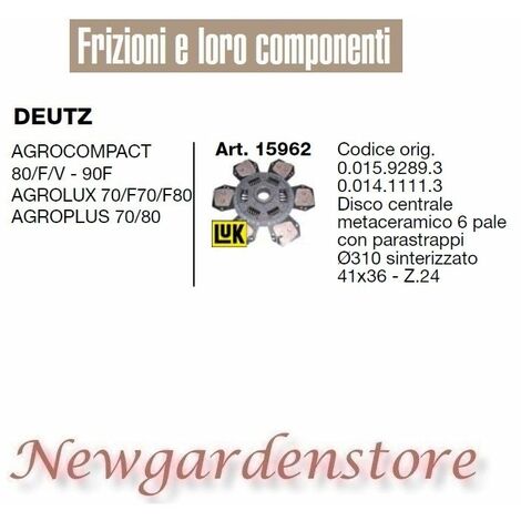 Disco ferodo frizione 15962 trattore DEUTZ Agrocompact 80 Agrolux Agroplus 41x36