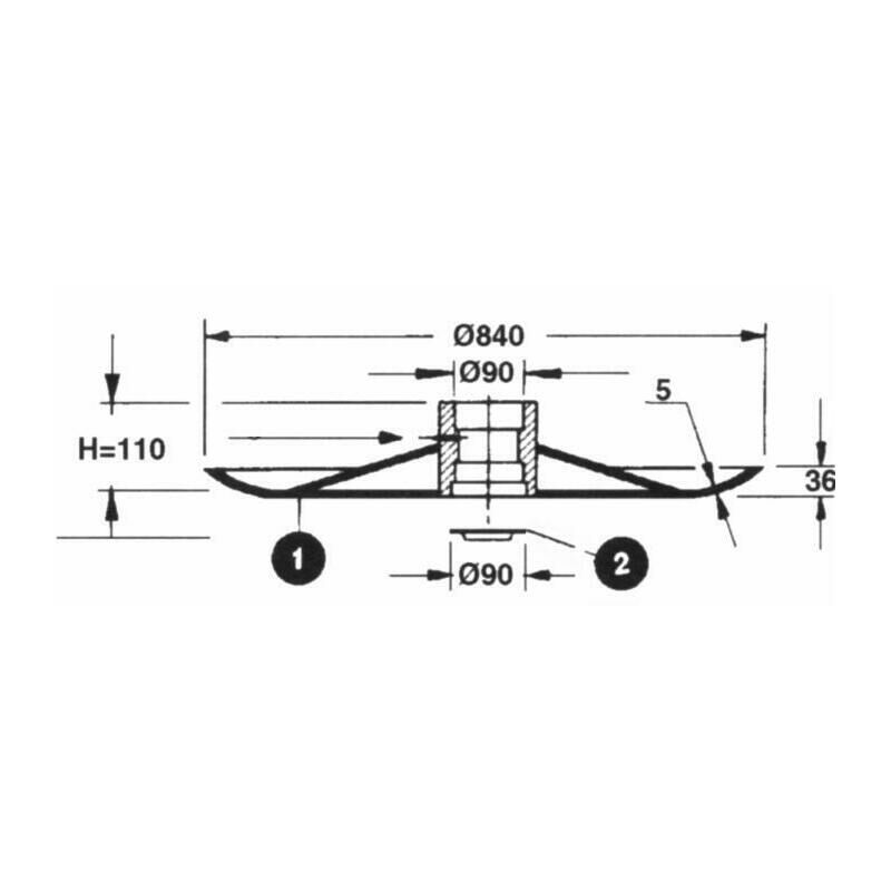 Disco folle ø 840mm con mozzo adattabile Supertino...