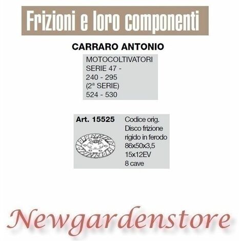 Disco frizione motocoltivatori serie 47 240 295 524 530 CARRARO ANTONIO 15525