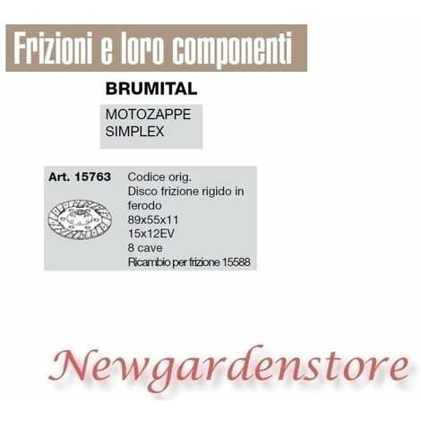 Disco frizione rigido ferodo 15x12EV motozappa simplex BRUMITAL 15763