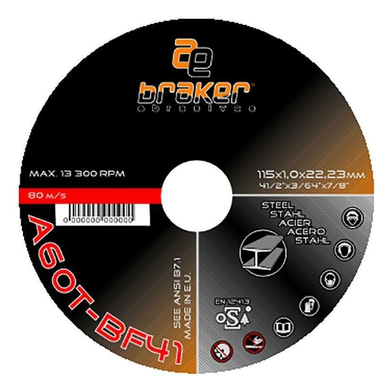 

Disco cortar acero braker 125-2,5-22 - Mibricoplus