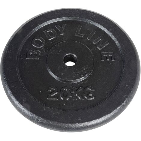 Disco in ghisa peso 20 kg e diametro 25 mm - allenamento con bilanciere - ginnastica a casa
