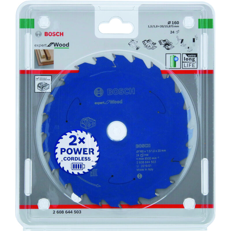 

BOSCH 2608644503 Disco de Sierra Expert Wood 160x20x1.5/1x24D:CL