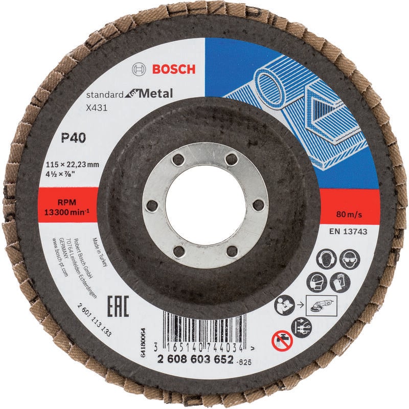 

BOSCH 2608603652 Disco láminas X431 Standard for Metal 115 mm 22,23 mm 40