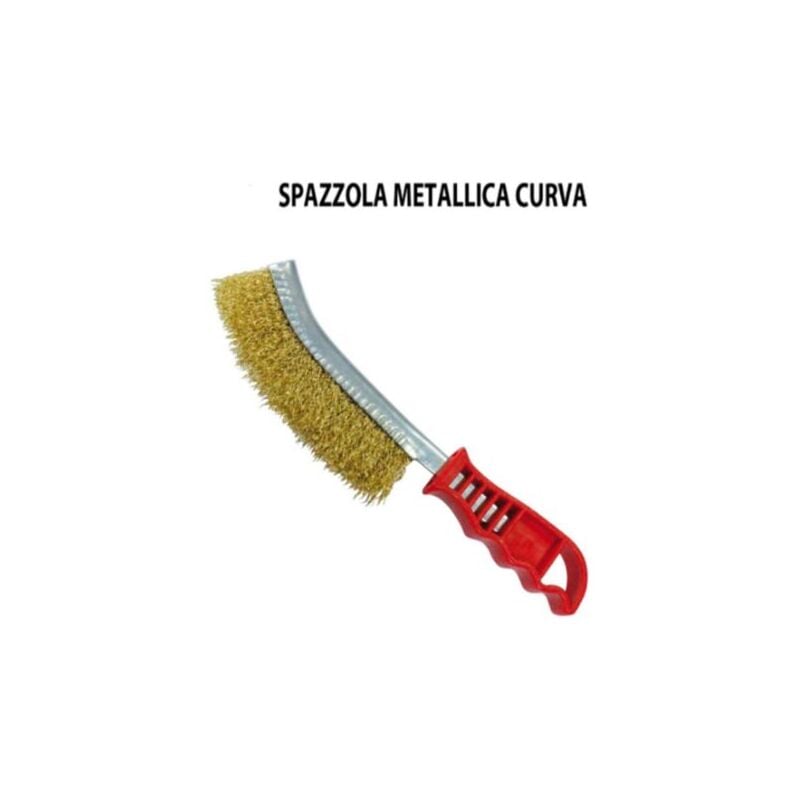 Spazzola metallica curva per ferro smeriglia barbeque bricolage acciaio ottonato