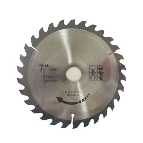 Disco lama ricambio per sega circolare per taglio legno 30 denti 7" 180mm 31598