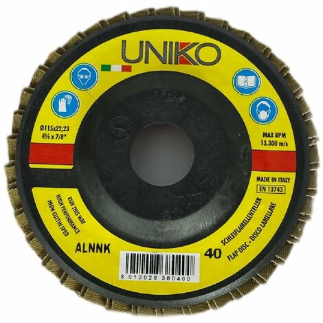 Disco lamellare al corindone per metalli, legno, ghisa e plastica -Ø 115 mm - 120 gr
