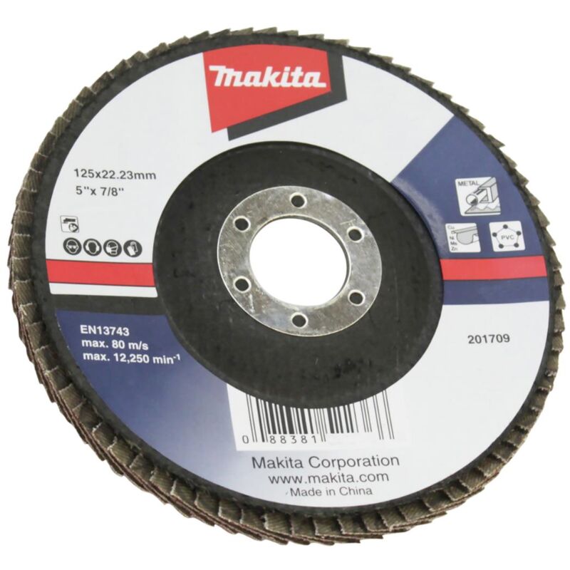 Disco lamellare Makita 1 pz. - 125 mm - 22,23 mm - A40 - metallo, PVC, rame