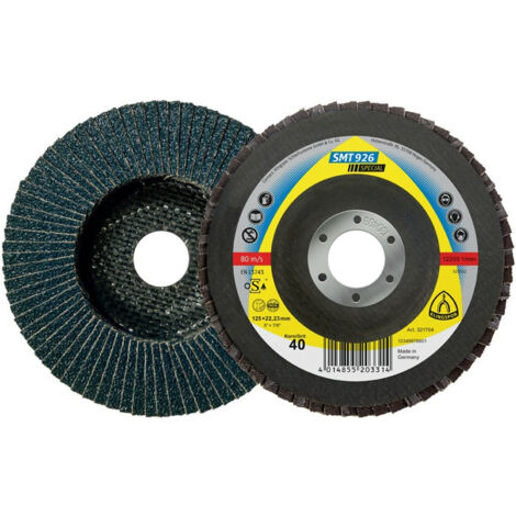Disco lamellare SMT 926 Special D.125mm K.80 curvo a 6 gradi INOX,STA ZK KLINGSPOR (Per 10)