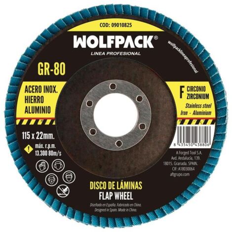 Disco Laminas Lija Circonio 115x22 mm. Grano 80
