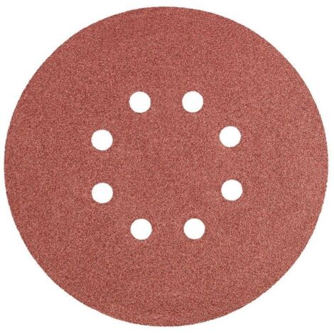 DISCO LEVIGANTE CON VELCRO 150 MM, K100, 5 PEZZI, CON 8 FORI