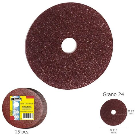 disco lija hierro 115x22 mm. grano 24 (paquete 25 unidades)
