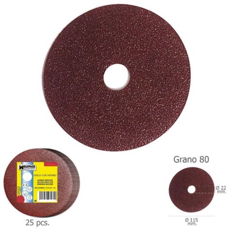 Disco Lija Hierro 115x22 mm. Grano 80 (Paquete de 25 unidades)