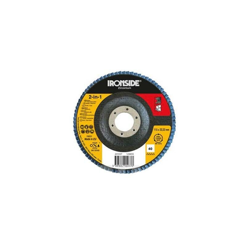 

Disco Láminas Zirconio Ø 115 Grano 40 Ironside 72 Láminas, LONG LIFE