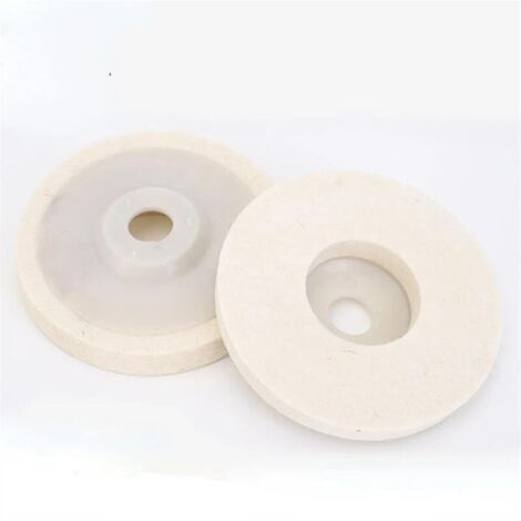 Disco lucidante per smerigliatrice da 2 pezzi, disco lucidante in feltro di lana da 100 mm, per lucidare vetro, ceramica, plastica, gioielli, metallo, marmo (spessore 12 mm)