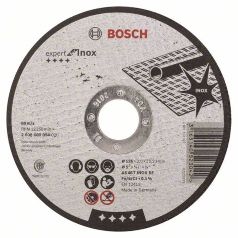 DISCO METALLICO BOSCH 125mm x 2.0mm x 22mm EXPERT PER INOX