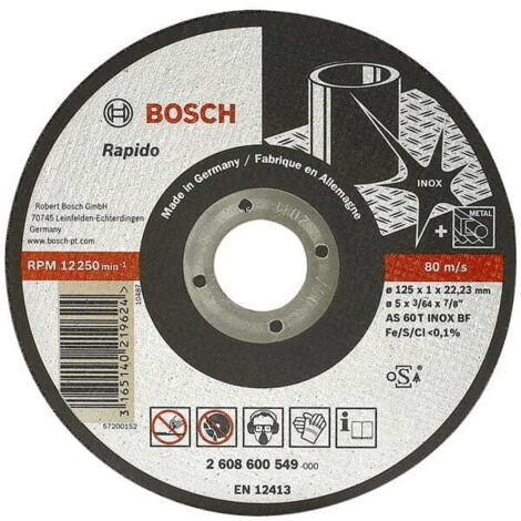DISCO METALLICO BOSCH 230mm x 2,0mm x 22mm EXPERT PER INOX RAPIDO