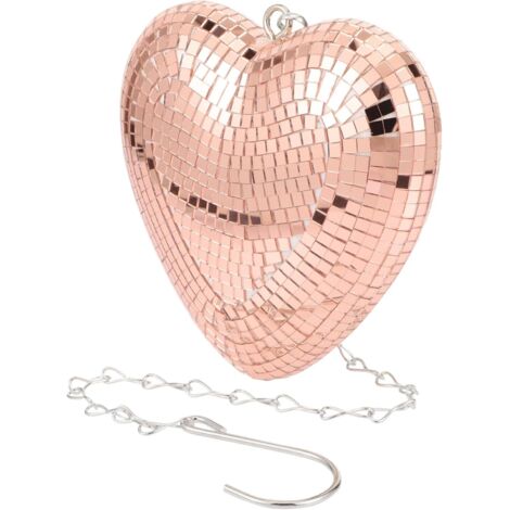 Disco Miroir Forme de C ur Rose Dor Suspension D coration