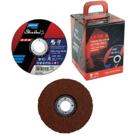 DISCO NORTON STARLINE 125mmx1.0 100pz SECCHIO + MOLA ABRASIVA IN TESSUTO NON TESSUTO