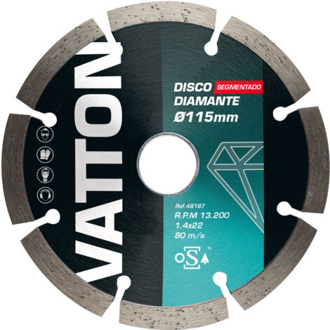 Disco OSA de Diamante Segmentado 115mm VATTON: Máxima Durabilidad