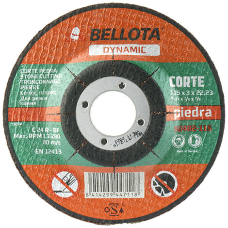 Disco para corte de piedra "Dynamic" (grano 24) Ø230x3mm fabricado en carburo de silicio y resina