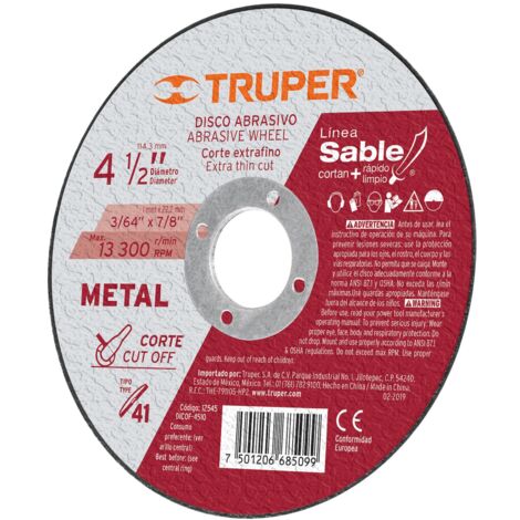 Disco para corte extrafino de metal - Ø 115 mm x 1 mm