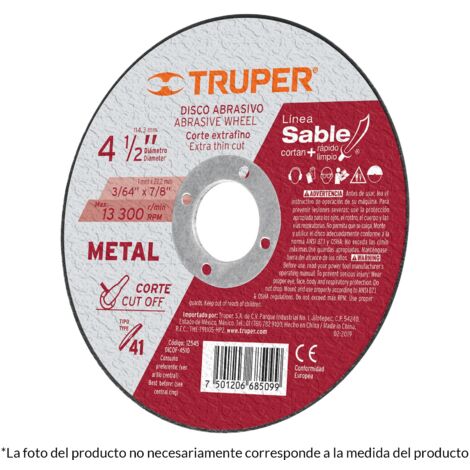 Disco para corte extrafino de metal - Ø 115 mm x 1,6 mm