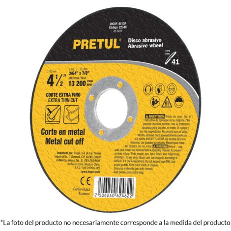 Disco para corte fino de metal - Ø 115 mm x 1,2 mm
