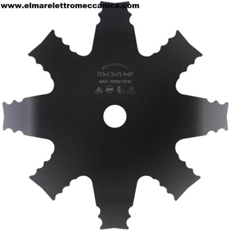 Disco per decespugliatore, 8 denti curvi diametro 255 mm 600096