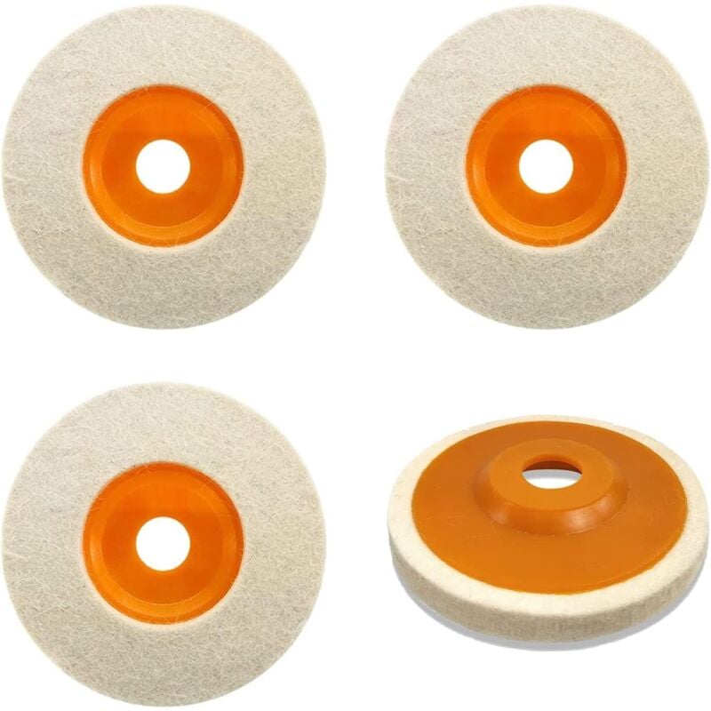 Image of Disco per lucidatura, disco per lucidatura per smerigliatrice da 4 pezzi diametro 125 mm, disco per lucidatura in lana, per lucidare vetro, ceramica,