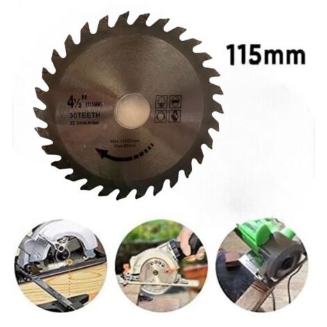 Disco per taglio legno 115mm per smerigliatrice 30 denti115 x 22.22mm ART.31581