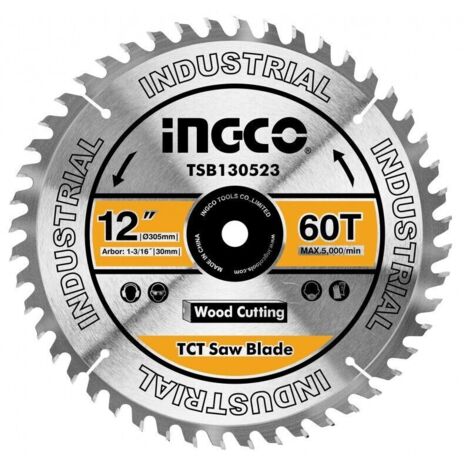 Disco per Taglio Legno a 60 Denti Ø da 305 mm INGCO Smerigliatrice Circolare