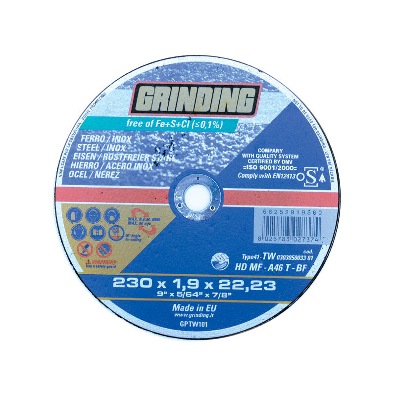Grinding disco piano per ferro d.230x1,9