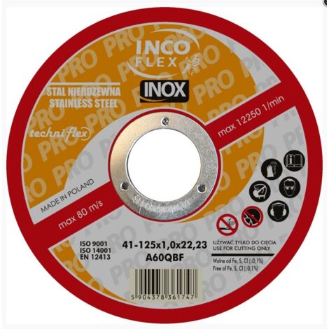 DISCO PIATTO INOX T1A 1251.022 - T1A 125 1 IN