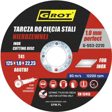 DISCO PLANO INOX T1A 1251.022 JUEGO DE 10 - G-553-2210