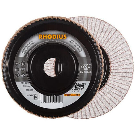 Disco segmentato Diametro 125 mm Foratura Ø 22,23 mm Metalli non ferrosi LGA ALU RHODIUS 210476