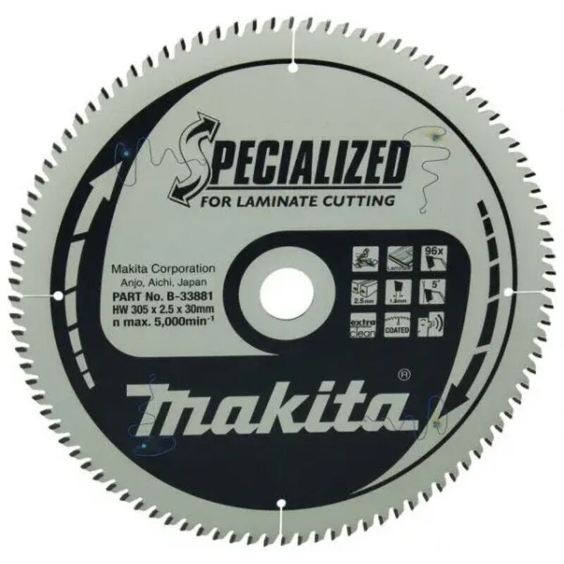 B-33881 Specialized Lama per taglio di mdf e laminati 305x30 mm - Makita