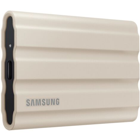 Disco SSD Esterno Samsung Portable T7 Shield da 2TB Beige con USB Type-C, Resistente e Velocissimo