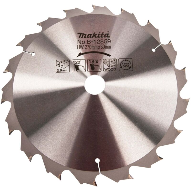 B 12859 Lame De Scie Circulaire Standard Tct 270x30mm Bois 18t Makita - vue 2