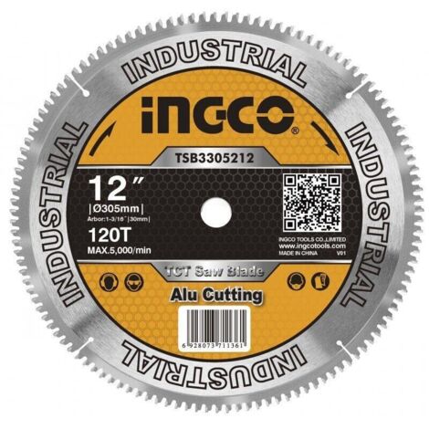 Disco Taglio Alluminio Ø 305 mm a 120 Denti INGCO per Sega Circolare da Banco