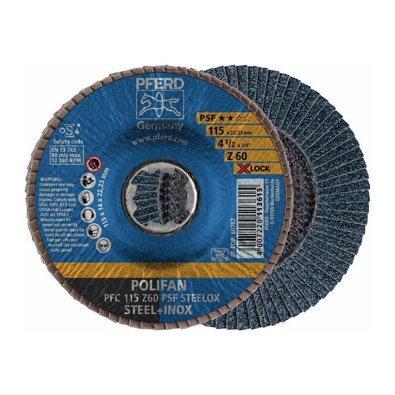 

Disco Talloral De Bloqueo X Psf Z Steelox D. 115 Mm Granulación 60 Cor De Acero Inoxidable Cónico (Por 10)