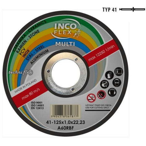 DISCO UNIVERSALE INCOFLEX METALLO / PVC / CEMENTO 125 x 1,6 mm MULTI